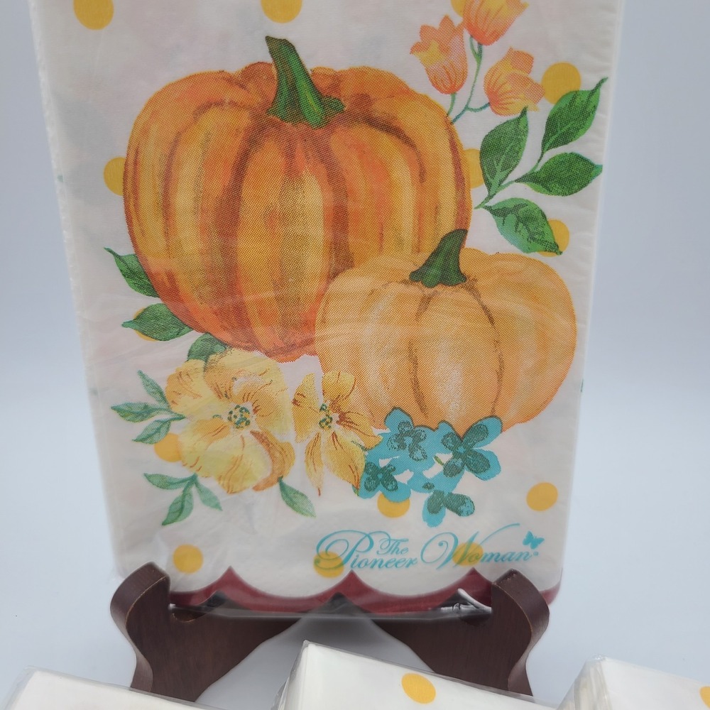 Pioneer Woman Fall Thanksgiving Party Supplies Dinner Napkins 6 Packs 24 Each - Picture 2 of 3